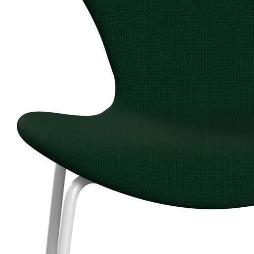 [product_category]-Fritz Hansen 3107 Chair Full Upholstery, White/Hallingdal Bottle Green-Fritz Hansen-3107FU-HAL944-DRWH-FRI-6