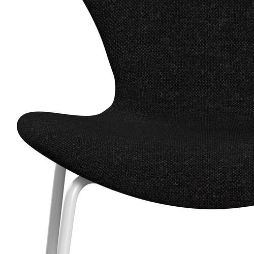 [product_category]-Fritz Hansen 3107 Chair Full Upholstery, White/Hallingdal Charcoal-Fritz Hansen-3107FU-HAL180-DRWH-FRI-6