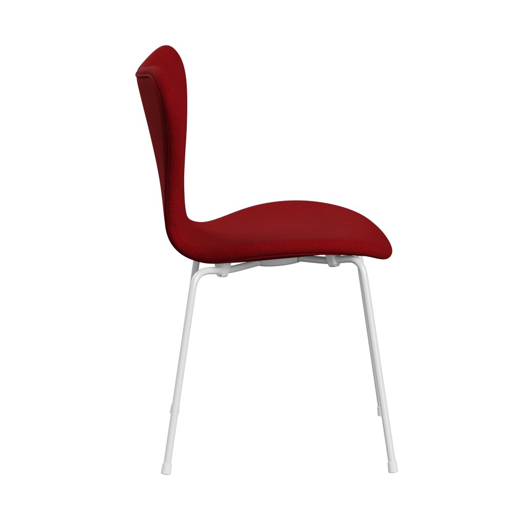 [product_category]-Fritz Hansen 3107 Chair Full Upholstery, White/Hallingdal Classic Red-Fritz Hansen-3107FU-HAL674-DRWH-FRI-3