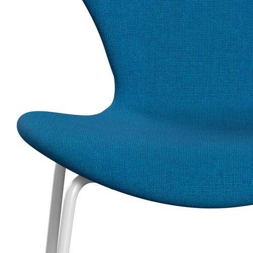 [product_category]-Fritz Hansen 3107 Chair Full Upholstery, White/Hallingdal Turquoise-Fritz Hansen-3107FU-HAL850-DRWH-FRI-6
