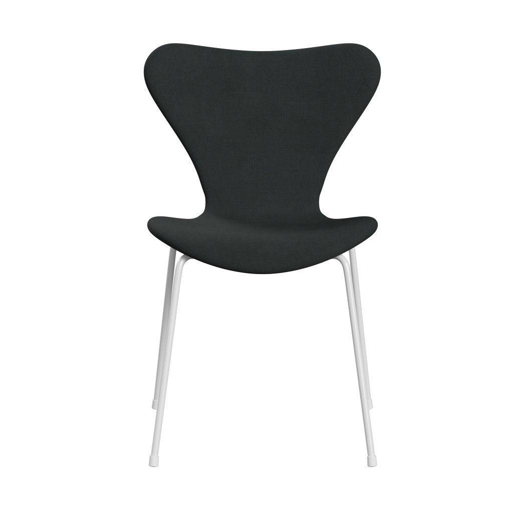 [product_category]-Fritz Hansen 3107 Chair Full Upholstery, White/Steelcut Charcoal-Fritz Hansen-3107FU-STI180-DRWH-FRI-1