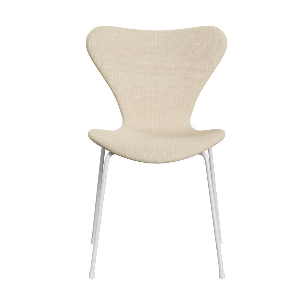 [product_category]-Fritz Hansen 3107 Chair Full Upholstery, White/Steelcut White-Fritz Hansen-3107FU-STI110-DRWH-FRI-1