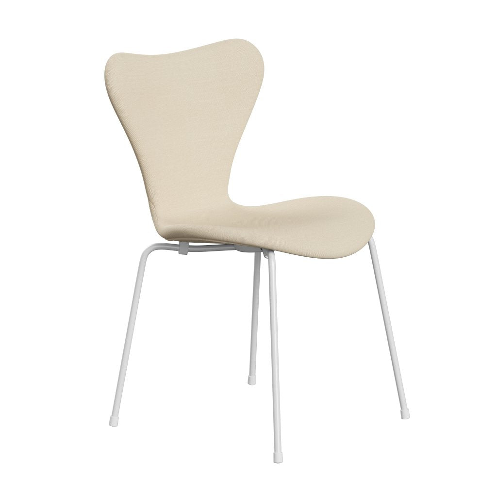 [product_category]-Fritz Hansen 3107 Chair Full Upholstery, White/Steelcut White-Fritz Hansen-3107FU-STI110-DRWH-FRI-2