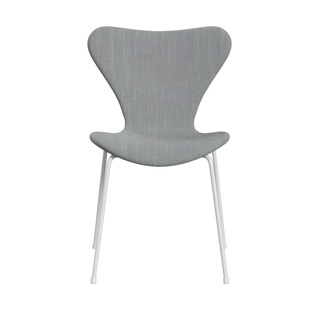 [product_category]-Fritz Hansen 3107 Chair Full Upholstery, White/Sunniva 2 Light Grey/Light Blue-Fritz Hansen-3107FU-SV133-DRWH-FRI-1