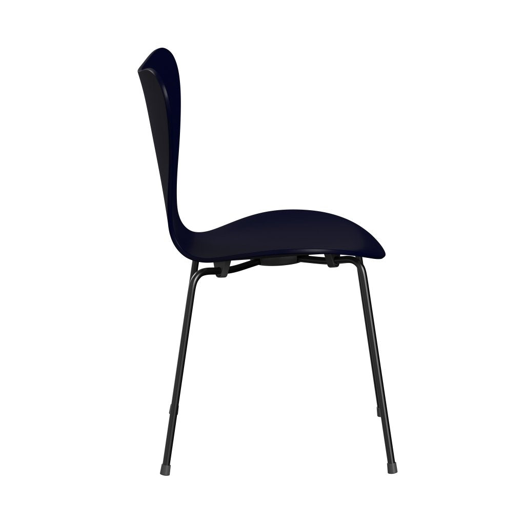 [product_category]-Fritz Hansen 3107 Chair Unupholstered, Black/Lacquered Midnight Blue-Fritz Hansen-3107-LA890-DRBL-FRI-3