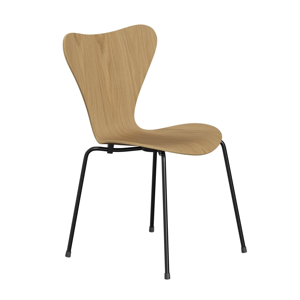 [product_category]-Fritz Hansen 3107 Chair Unupholstered, Black/Oak Veneer Natural-Fritz Hansen-3107-OAK001-DRBL-FRI-2