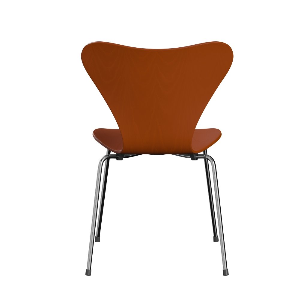 [product_category]-Fritz Hansen 3107 Chair Unupholstered, Chrome/Dyed Ash Paradise Orange-Fritz Hansen-3107-CA575-CST-FRI-4