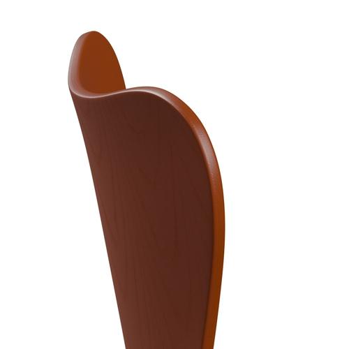[product_category]-Fritz Hansen 3107 Chair Unupholstered, Chrome/Dyed Ash Paradise Orange-Fritz Hansen-3107-CA575-CST-FRI-5