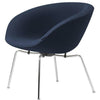  AJ Pot Lounge Stol Chromated Frame Fabric Christianshavn Blue Uni