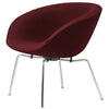  Aj Pot™ Lounge Chair Chrome Plated Frame Fabric Christianshavn Red Uni