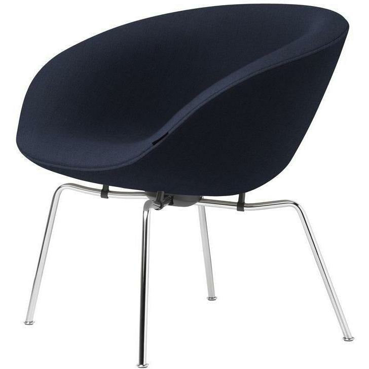 [product_category]-Fritz Hansen Aj Pot Lounge Chair Chromed Frame Fabric, Christianshavn Dark Blue-Fritz Hansen-3318-Chromed-Christianshavn-1155-FRI-1