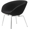  Aj Pot™ Lounge Chair Chromed Frame Fabric Christianshavn Dark Grey