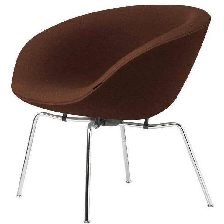 [product_category]-Fritz Hansen Aj Pot Lounge Chair Chromed Frame Fabric, Christianshavn Dark Orange-Fritz Hansen-3318-Chromed-Christianshavn-1134-FRI-1