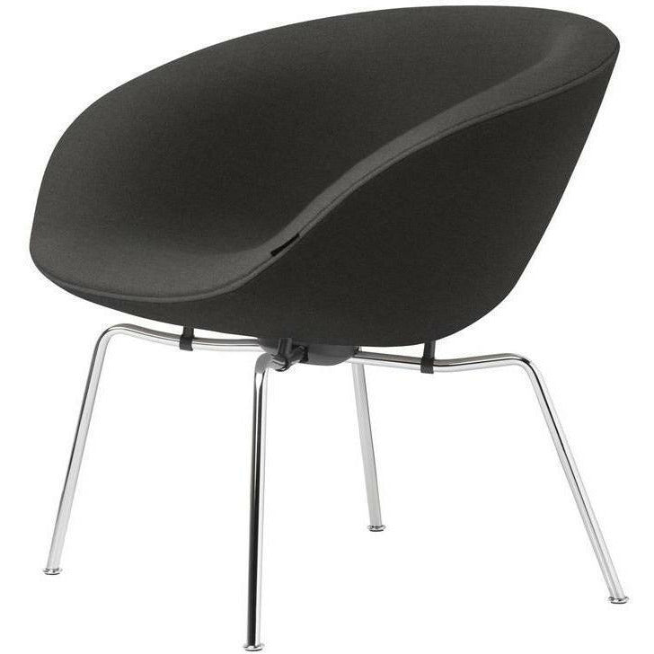 [product_category]-Fritz Hansen Aj Pot Lounge Chair Chromed Frame Fabric, Christianshavn Grey Uni-Fritz Hansen-3318-Chromed-Christianshavn-1172-FRI-1