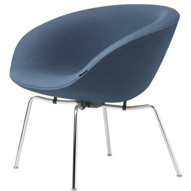 [product_category]-Fritz Hansen Aj Pot Lounge Chair Chromed Frame Fabric, Christianshavn Light Blue Uni-Fritz Hansen-3318-Chromed-Christianshavn-1151-FRI-1