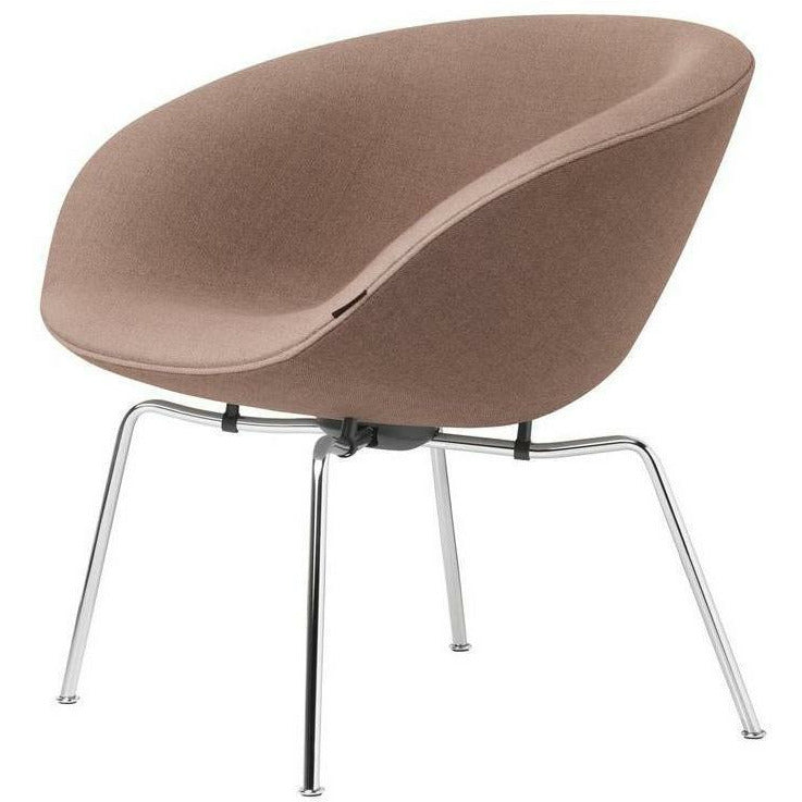 [product_category]-Fritz Hansen Aj Pot Lounge Chair Chromed Frame Fabric, Christianshavn Light Red Uni-Fritz Hansen-3318-Chromed-Christianshavn-1130-FRI-1