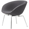  Aj Pot™ Lounge Chair Chromed Frame Fabric Christianshavn Orange/Blue