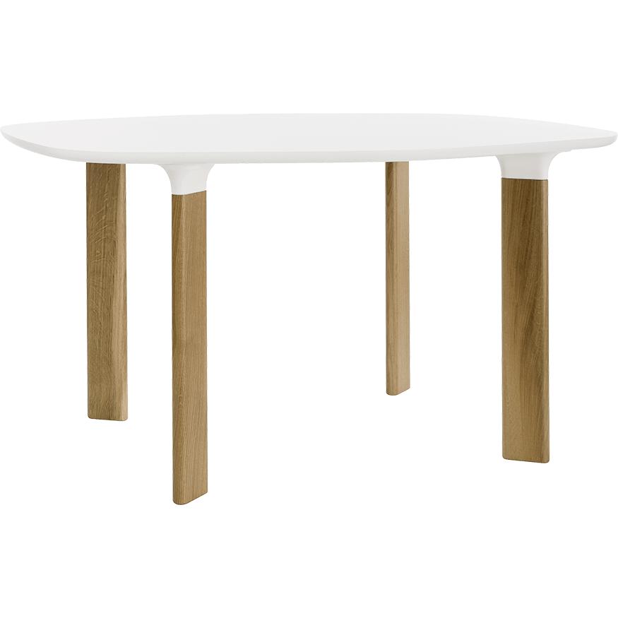 [product_category]-Fritz Hansen Analog Table 130 Cm, White Laminate / Oak Wood-Fritz Hansen-JH43-white/oak-FRI-1