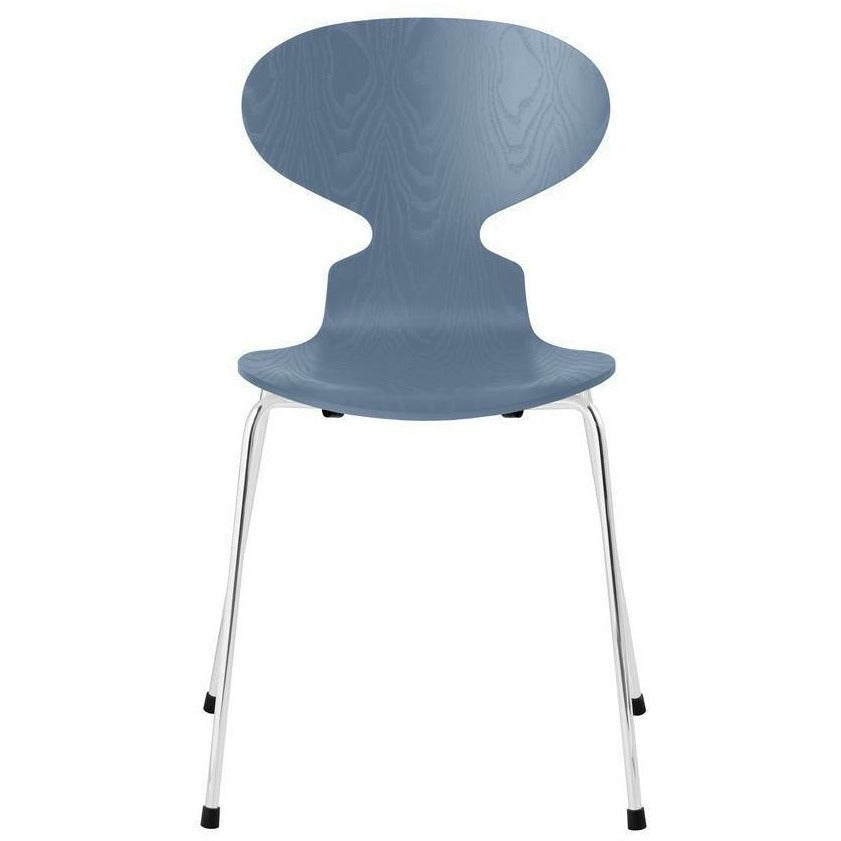 [product_category]-Fritz Hansen Ant Chair Colored Ash Dusk Blue Bowl, Chromed Steel Base-Fritz Hansen-3101-FARVET-DUSK-FORKROMET-FRI-1