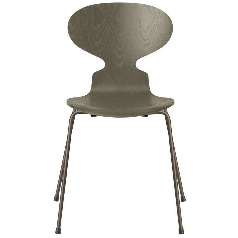 [product_category]-Fritz Hansen Ant Chair Colored Ash Olive Green Bowl, Brown Bronze Base-Fritz Hansen-3101-FARVET-OLIVE-BROWN-FRI-1