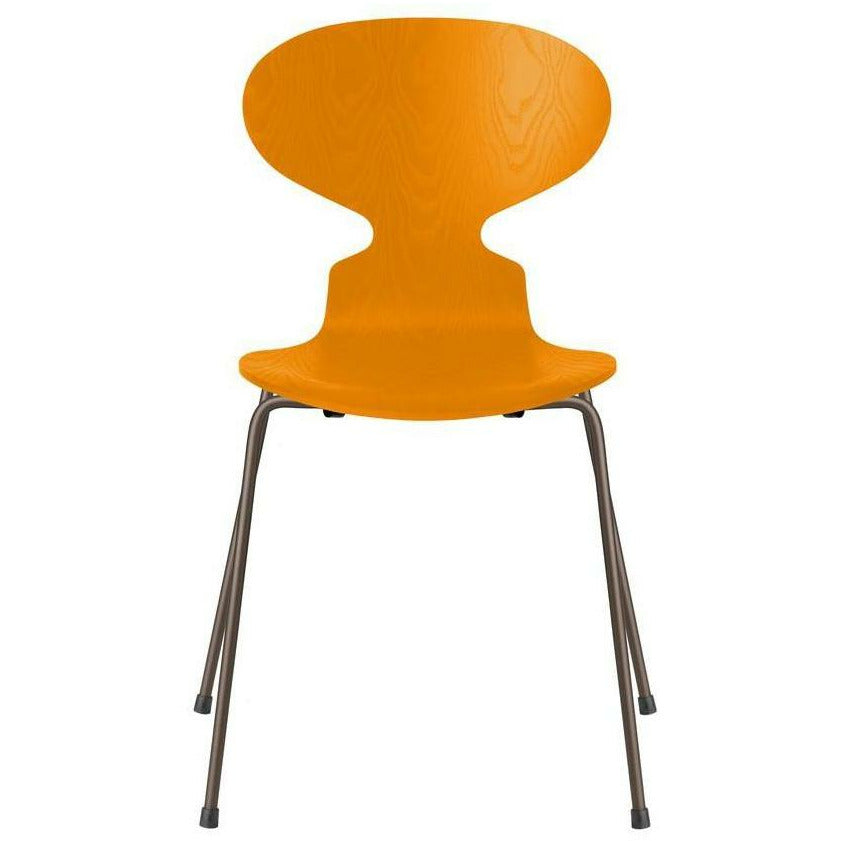 [product_category]-Fritz Hansen Ant Chair Dyed Ash Burnt Yellow Bowl, Brown Bronze Base-Fritz Hansen-3101-FARVET-BURNT-BROWN-FRI-1