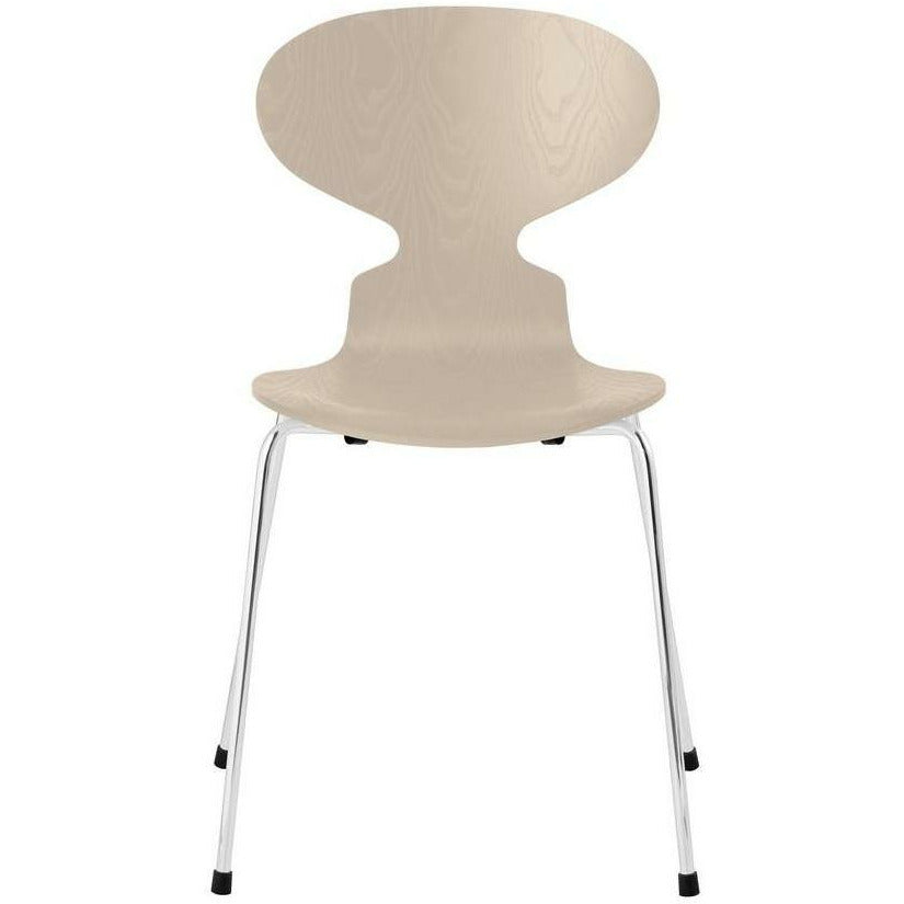 [product_category]-Fritz Hansen Ant Chair Dyed Ash Light Beige Bowl, Chromed Steel Base-Fritz Hansen-3101-FARVET-LIGHT-FORKROMET-FRI-1