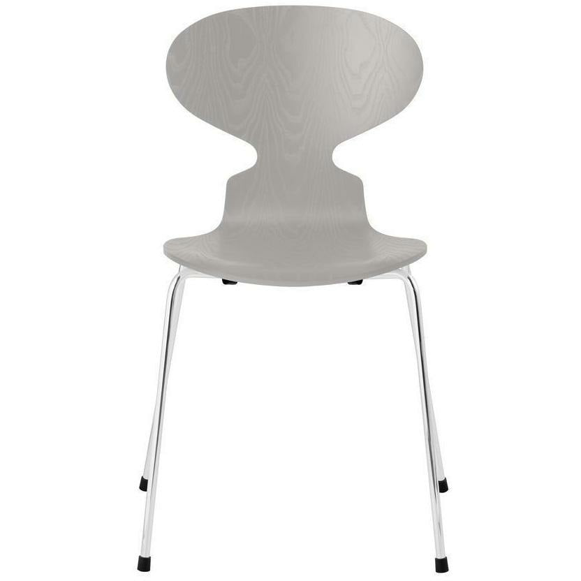 [product_category]-Fritz Hansen Ant Chair Dyed Ash Nine Grey Bowl, Chromed Steel Base-Fritz Hansen-3101-FARVET-NINE-FORKROMET-FRI-1