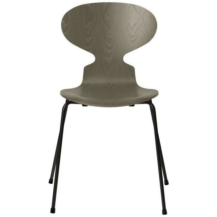 [product_category]-Fritz Hansen Ant Chair Dyed Ash Olive Green Bowl, Black Base-Fritz Hansen-3101-FARVET-OLIVE-SORT-FRI-1