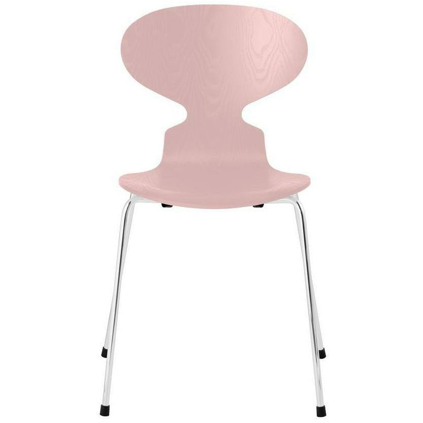 [product_category]-Fritz Hansen Ant Chair Dyed Ash Pale Rose Bowl, Chromed Steel Base-Fritz Hansen-3101-FARVET-PALE-FORKROMET-FRI-1
