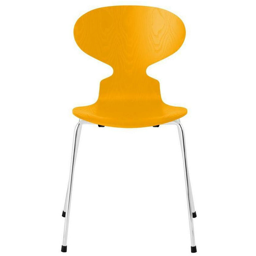 [product_category]-Fritz Hansen Ant Chair Dyed Ash True Yellow Shell, Chromed Steel Base-Fritz Hansen-3101-FARVET-TRUE-FORKROMET-FRI-1