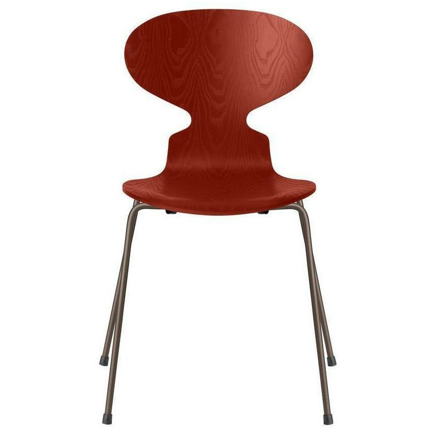 [product_category]-Fritz Hansen Ant Chair Dyed Ash Venetian Red Bowl, Brown Bronze Base-Fritz Hansen-3101-FARVET-VENETIAN-BROWN-FRI-1