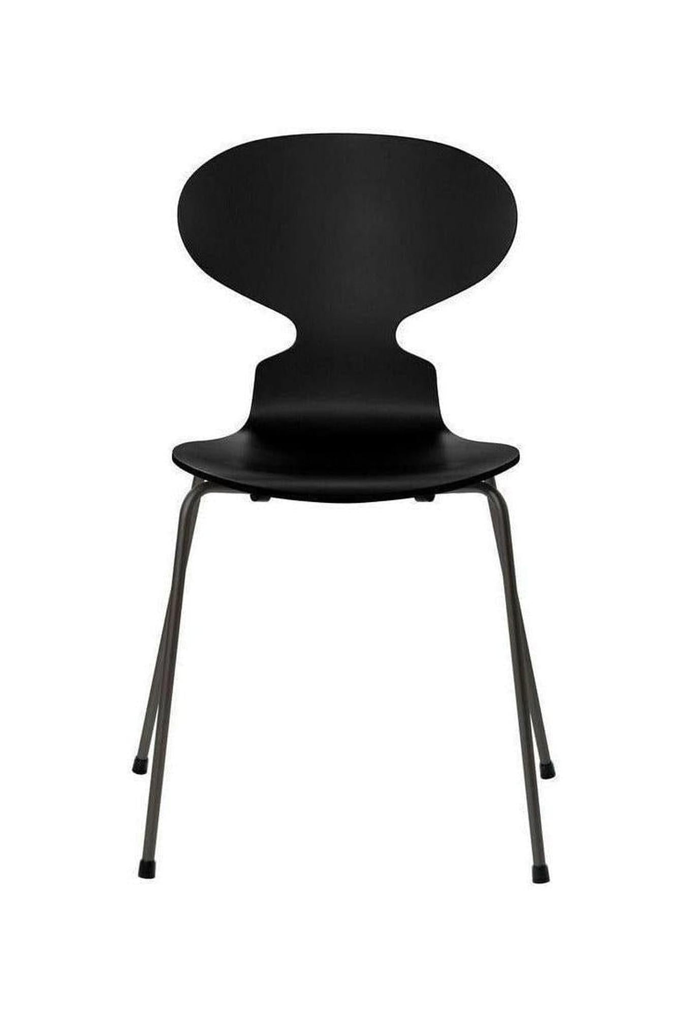 [product_category]-Fritz Hansen Ant Chair Lacquered Black Shell, Warm Graphite Base-Fritz Hansen-3101-LAKERET-SORT-WARM-FRI-1