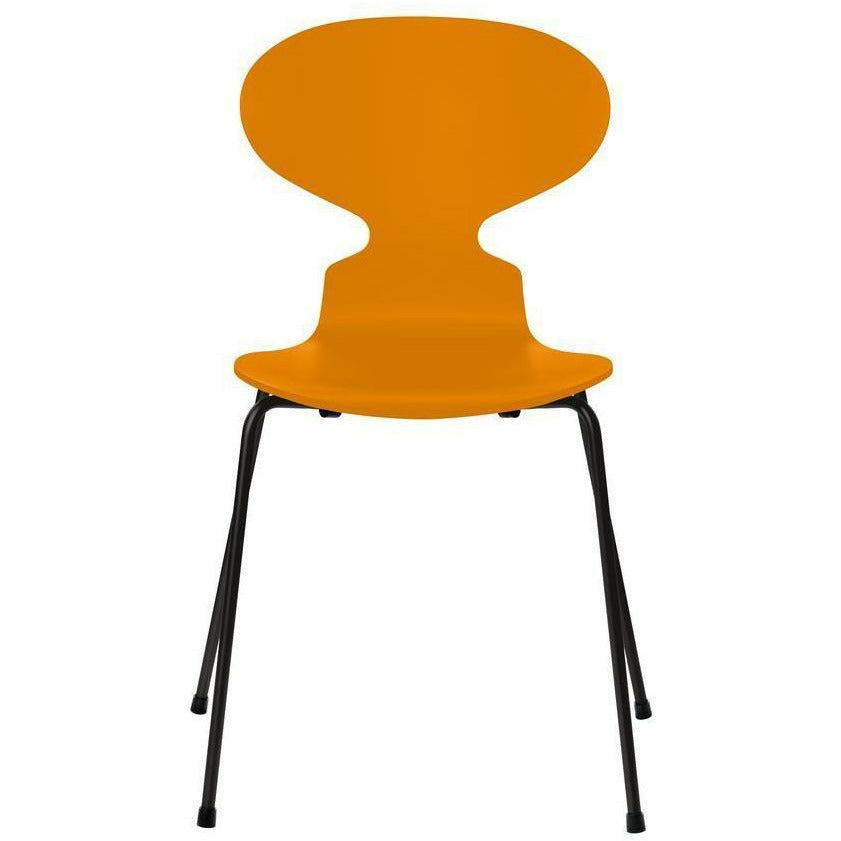 [product_category]-Fritz Hansen Ant Chair Lacquered Burnt Yellow Shell, Black Base-Fritz Hansen-3101-LAKERET-BURNT-SORT-FRI-1