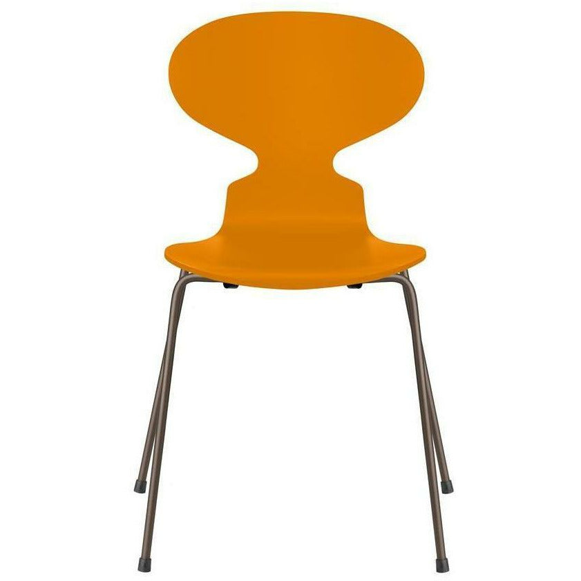 [product_category]-Fritz Hansen Ant Chair Lacquered Burnt Yellow Shell, Brown Bronze Base-Fritz Hansen-3101-LAKERET-BURNT-BROWN-FRI-1