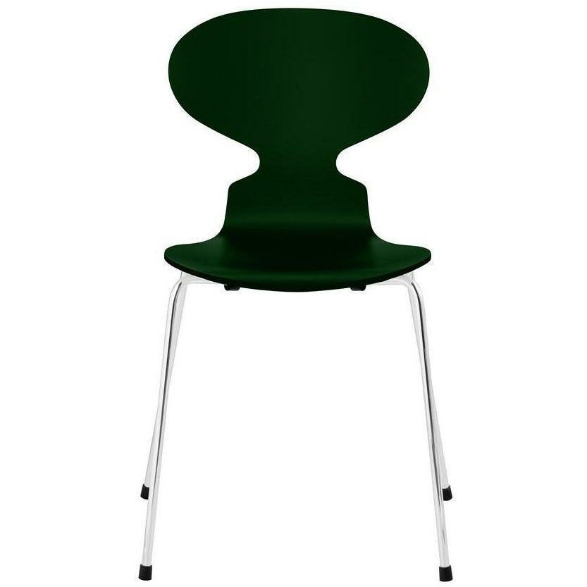 [product_category]-Fritz Hansen Ant Chair Lacquered Evergreen Shell, Chrome Plated Steel Base-Fritz Hansen-3101-LAKERET-EVERGREEN-FORKROMET-FRI-1