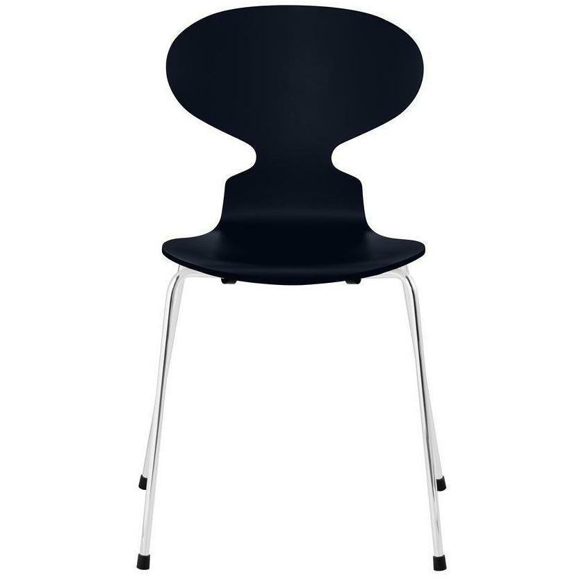 [product_category]-Fritz Hansen Ant Chair Lacquered Midnight Blue Shell, Chrome Plated Steel Base-Fritz Hansen-3101-LAKERET-MIDNIGHT-FORKROMET-FRI-1