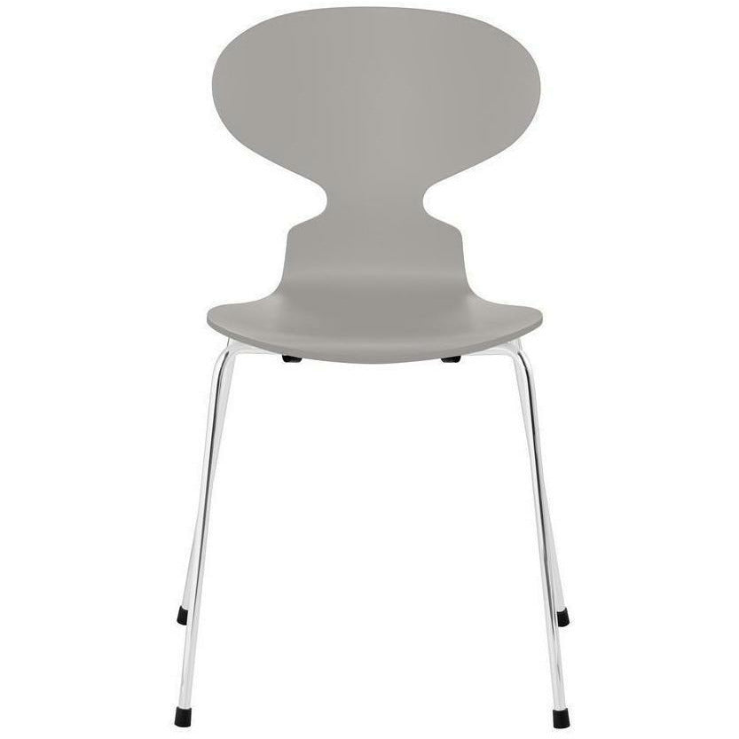 [product_category]-Fritz Hansen Ant Chair Lacquered Nine Grey Shell, Chrome Plated Steel Base-Fritz Hansen-3101-LAKERET-NINE-FORKROMET-FRI-1