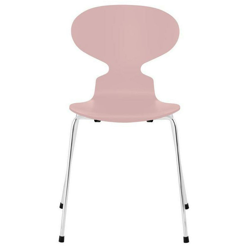 [product_category]-Fritz Hansen Ant Chair Lacquered Pale Rose Bowl, Chrome Plated Steel Base-Fritz Hansen-3101-LAKERET-PALE-FORKROMET-FRI-1