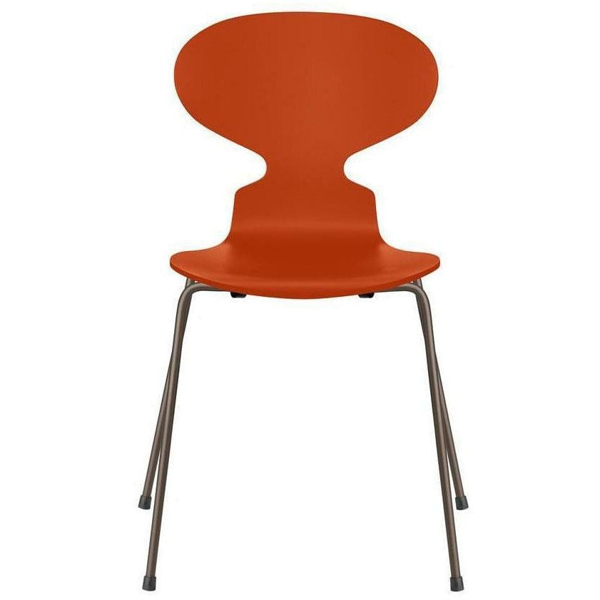[product_category]-Fritz Hansen Ant Chair Lacquered Paradise Orange Bowl, Brown Bronze Base-Fritz Hansen-3101-LAKERET-PARADISE-BROWN-FRI-1