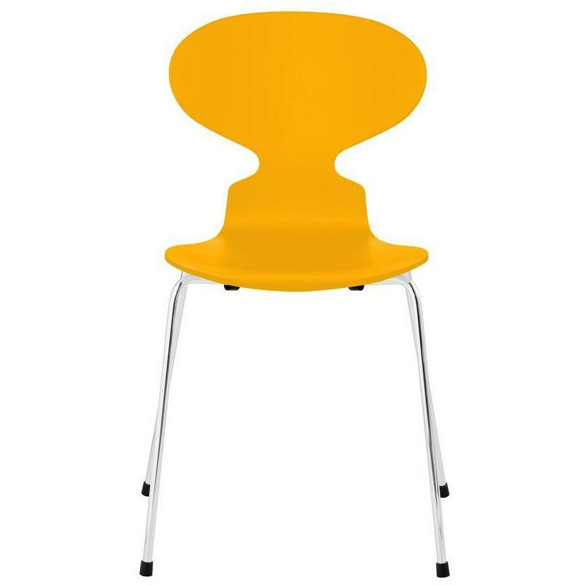 [product_category]-Fritz Hansen Ant Chair Lacquered True Yellow Shell, Chrome Plated Steel Base-Fritz Hansen-3101-LAKERET-TRUE-FORKROMET-FRI-1
