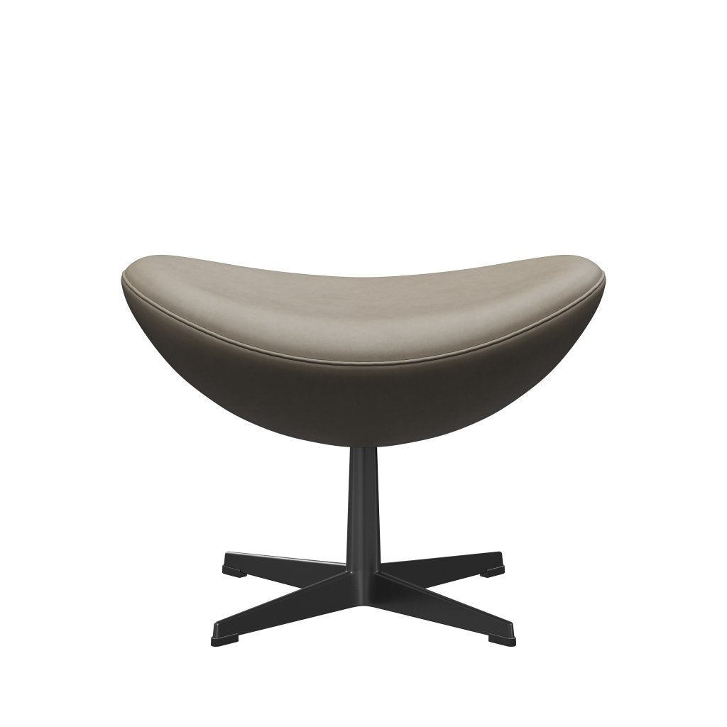 [product_category]-Fritz Hansen Das Ei Footstool Leather, Black/Essential Light Grey-Fritz Hansen-3127-STLIGR-BLLA-FRI-1