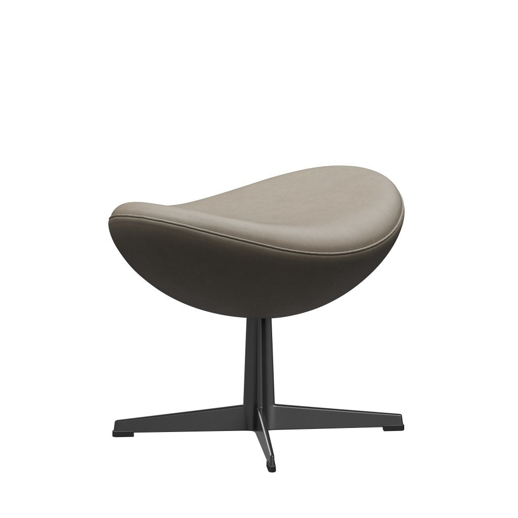 [product_category]-Fritz Hansen Das Ei Footstool Leather, Black/Essential Light Grey-Fritz Hansen-3127-STLIGR-BLLA-FRI-2