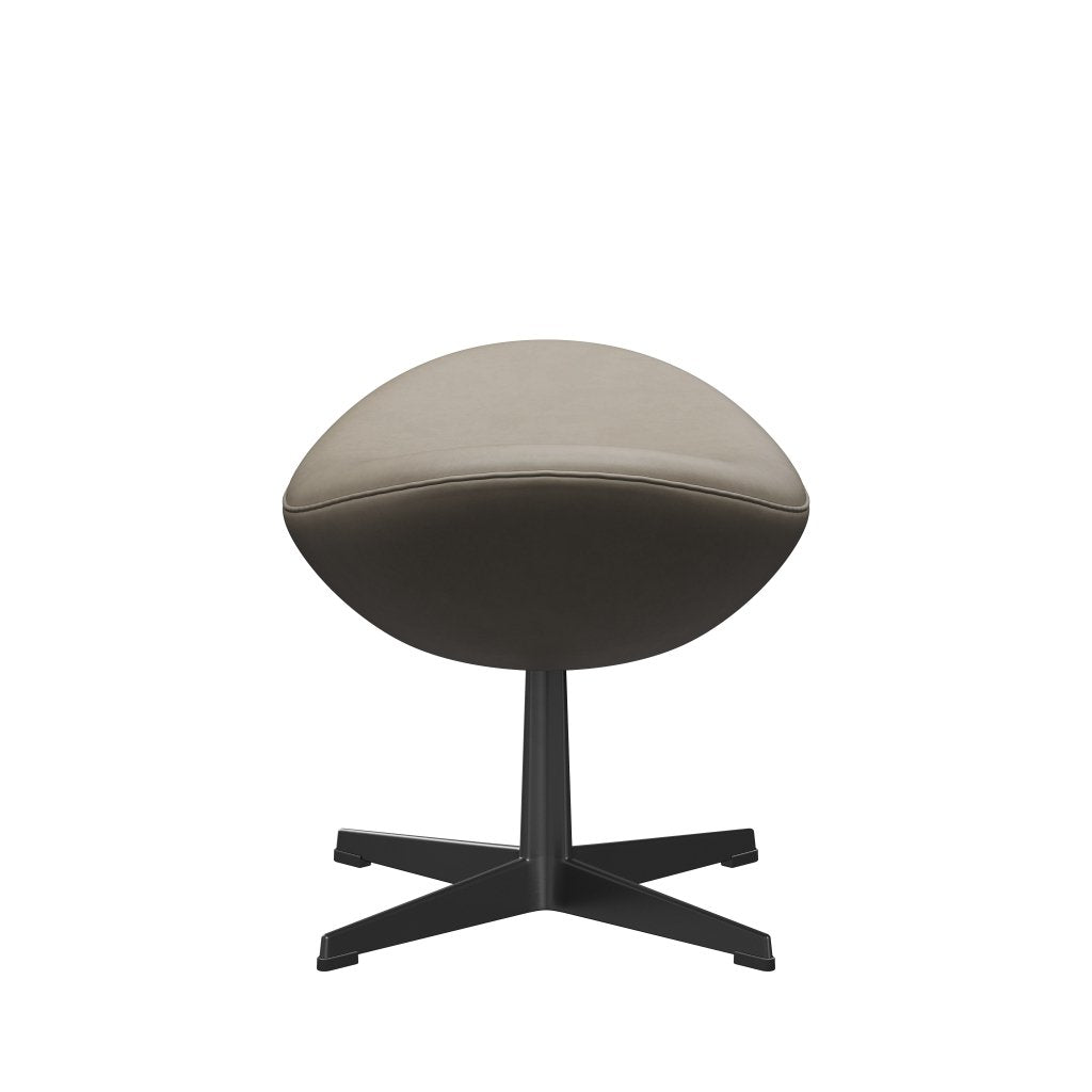 [product_category]-Fritz Hansen Das Ei Footstool Leather, Black/Essential Light Grey-Fritz Hansen-3127-STLIGR-BLLA-FRI-3