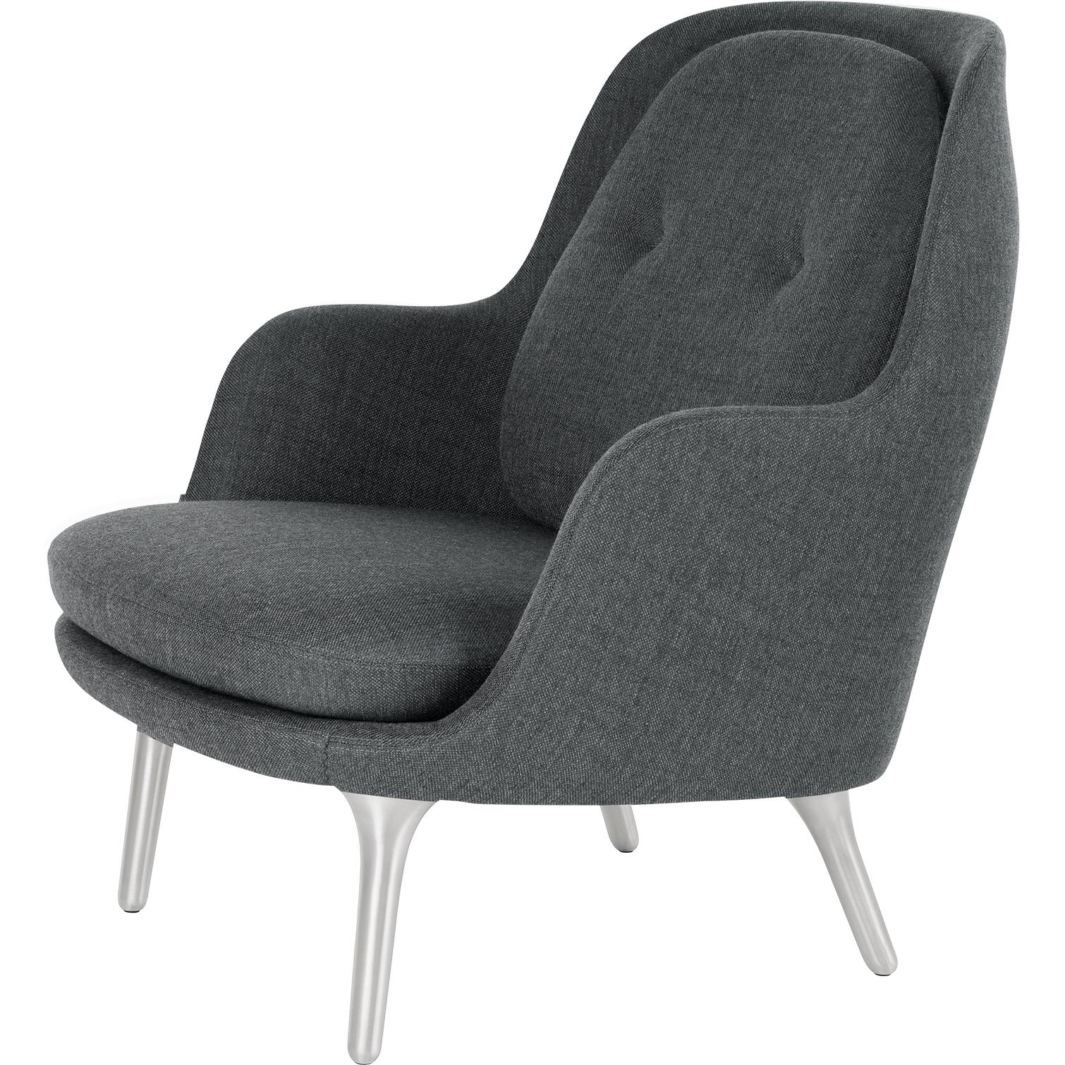 [product_category]-Fritz Hansen Fri Lounge Chair Aluminium, Sunniva Dark Grey-Fritz Hansen-JH4-1079-FRI-1