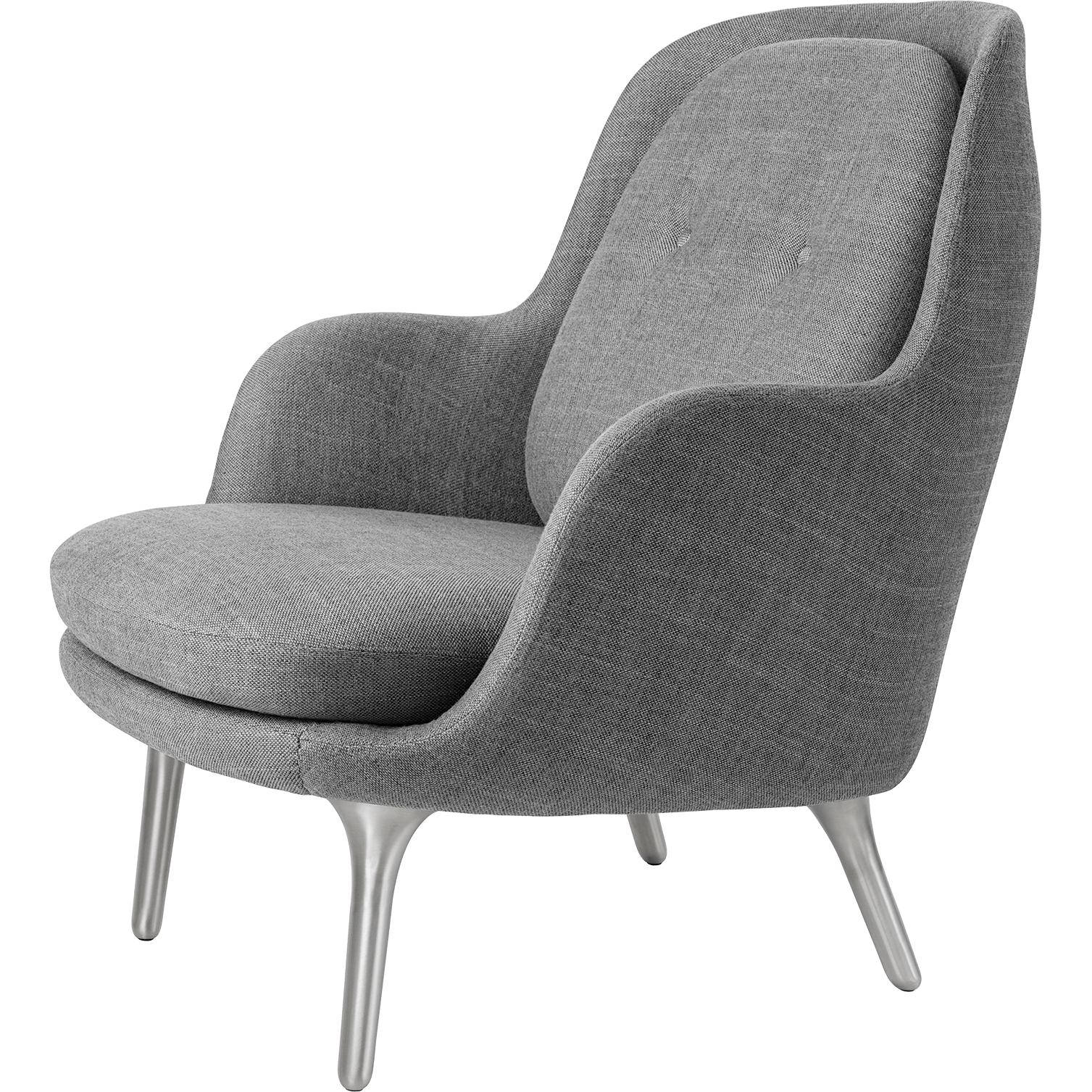 [product_category]-Fritz Hansen Fri Lounge Chair Aluminium, Sunniva Grey-Fritz Hansen-JH4-242-FRI-1