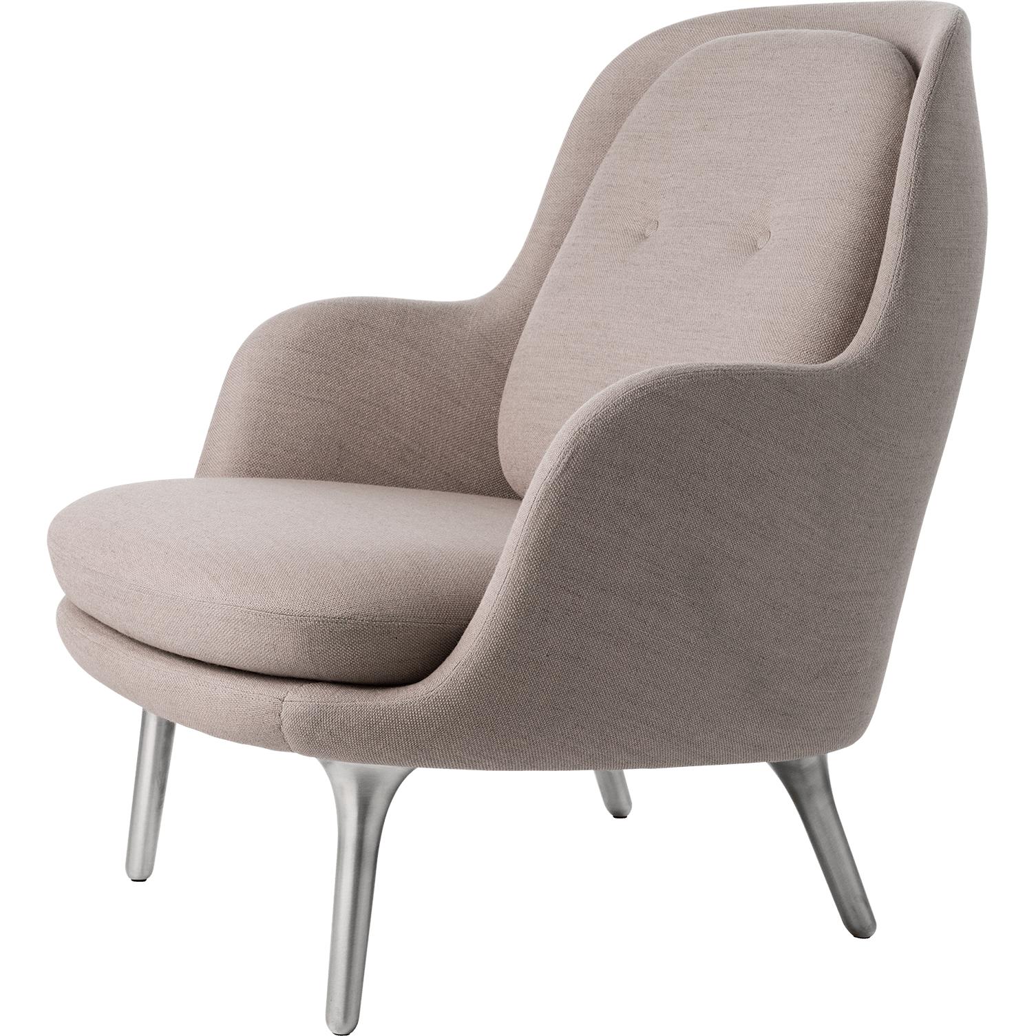 [product_category]-Fritz Hansen Fri Lounge Chair Aluminium, Sunniva Pale Pink-Fritz Hansen-JH4-143-FRI-1