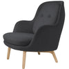 Fritz Hansen Fri™ Lounge Chair Wood, Sunniva Dark Grey