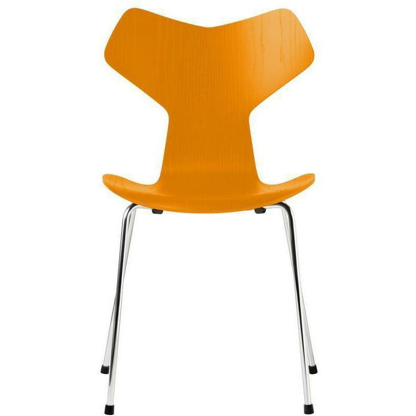 [product_category]-Fritz Hansen Grand Prix Chair Colored Ash Burnt Yellow Shell, Chromed Steel Base-Fritz Hansen-3130-FARVET-BURNT-FORKROMET-FRI-1