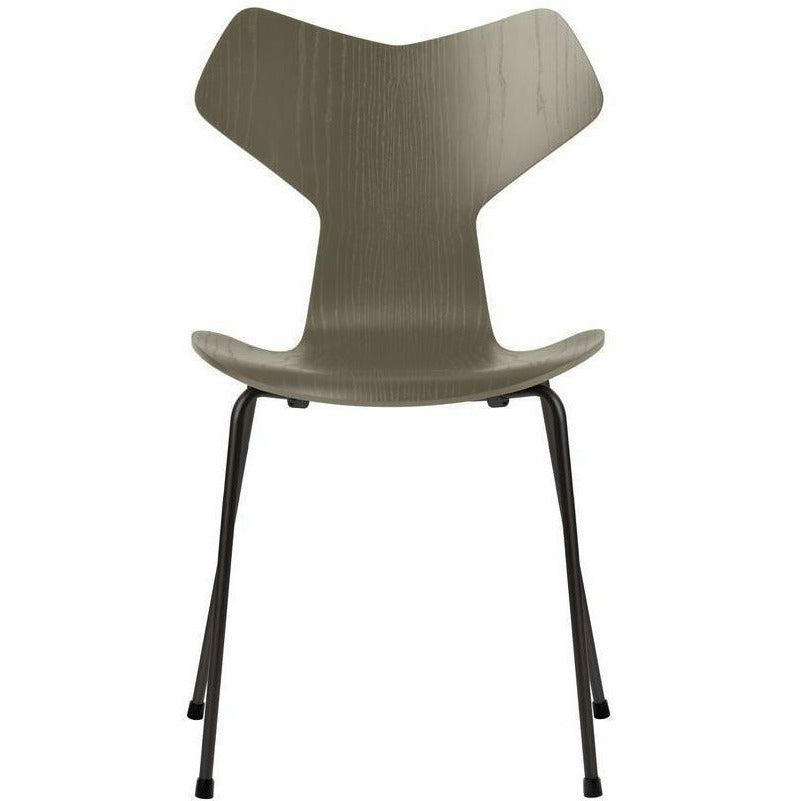 [product_category]-Fritz Hansen Grand Prix Chair Colored Ash Olive Green Bowl, Black Base-Fritz Hansen-3130-FARVET-OLIVE-SORT-FRI-1