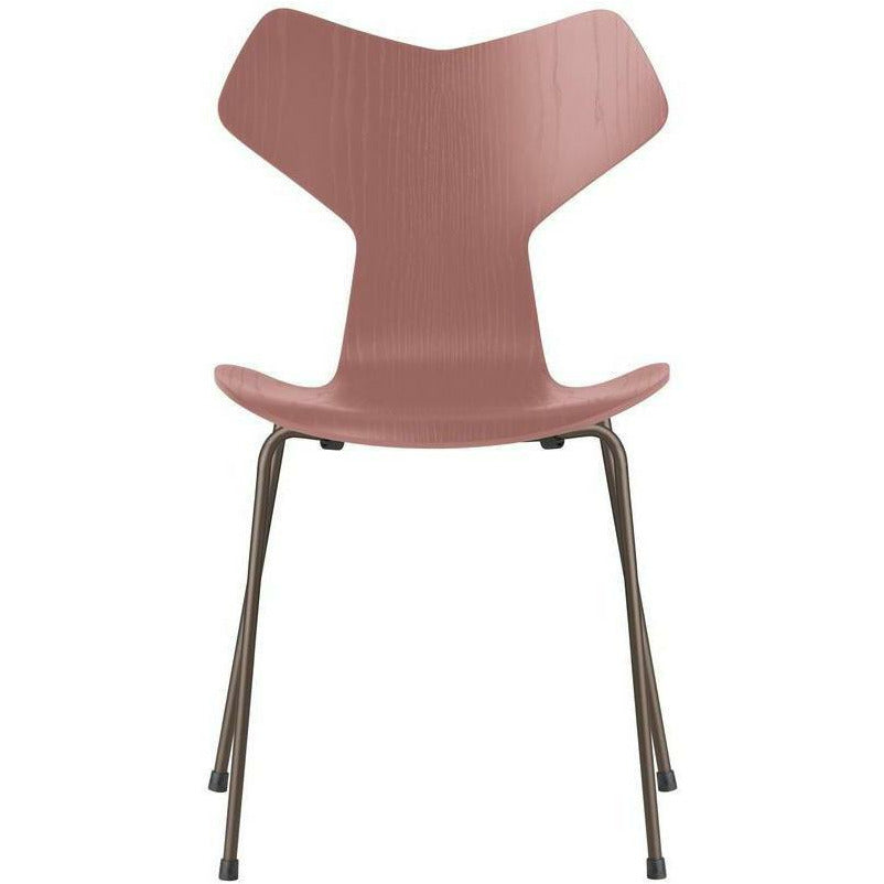 [product_category]-Fritz Hansen Grand Prix Chair Colored Ash Wild Rose Bowl, Brown Bronze Base-Fritz Hansen-3130-FARVET-WILD-BROWN-FRI-1